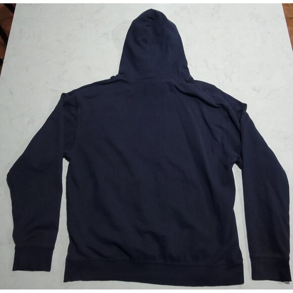 Bass Pro Shops John Morris Men's Hoodie Navy Blue Orange Promo Sweatshirt NWOT - Picture 2 of 7